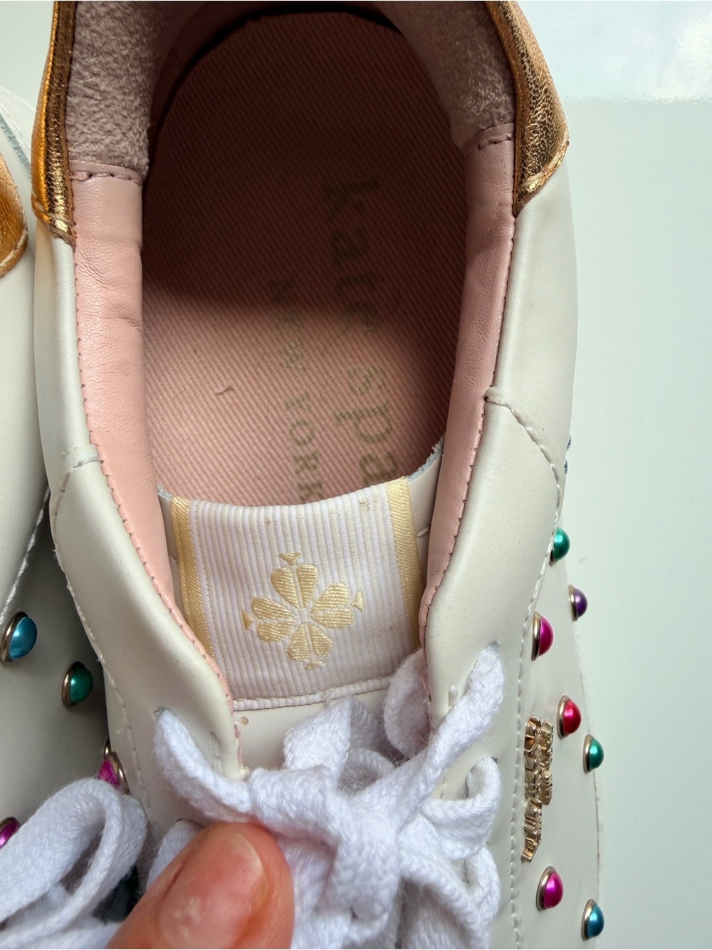 Kate Spade Ace Gem Studded Sneakers, 7.5 - Picture 7 of 13